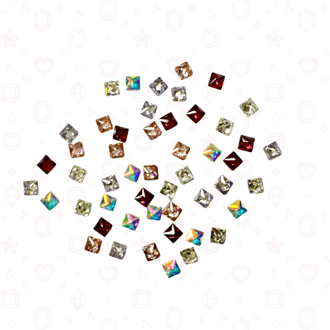 2mm Square Crystal Confetti Mix - NFH Crystal