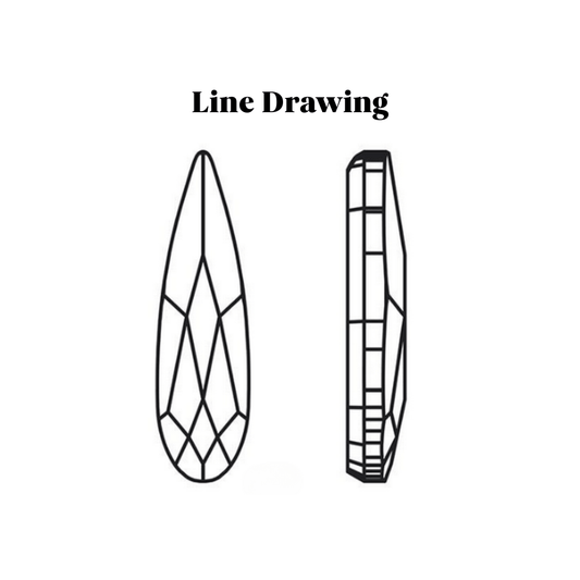 Raindrop Shape Rhinestone - 2mm x 6mm - Rhinestones for Tooth Gems & Nail Art