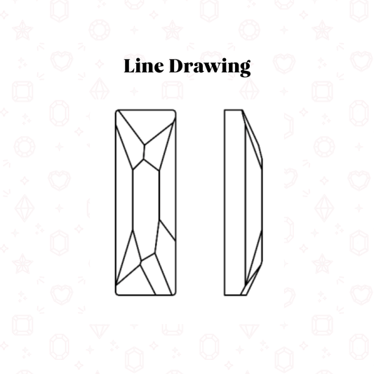 Baguette Shape Rhinestone - 1.9 mm x 4mm - Glass Rhinestones for Tooth Gems & Nail Art