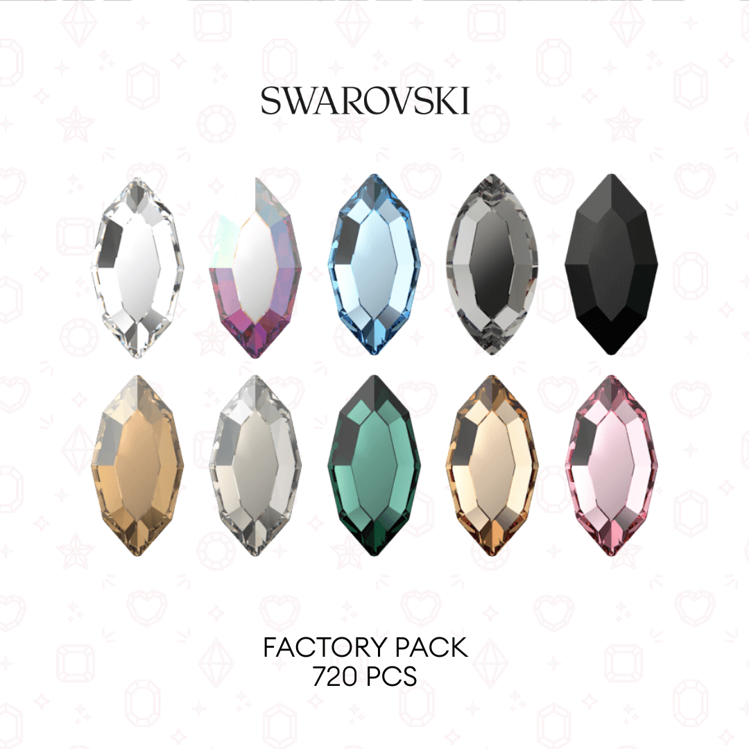 Swarovski 2200 Navette NHF Flatback - Factory Pack