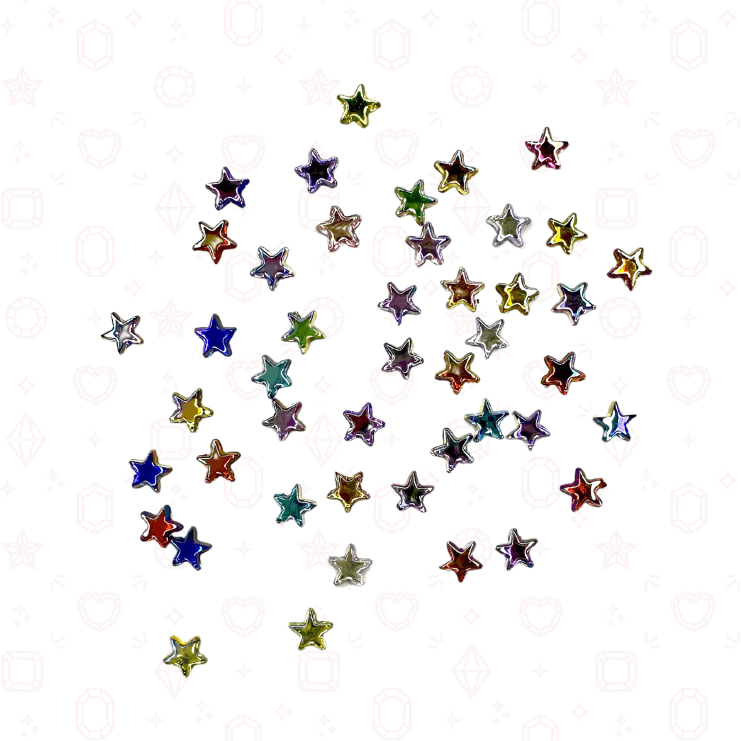 Acrylic Mini AB Star Confetti Mix - NHF Flatback