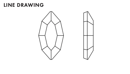 Swarovski 2200 Navette NHF Flatback - Factory Pack