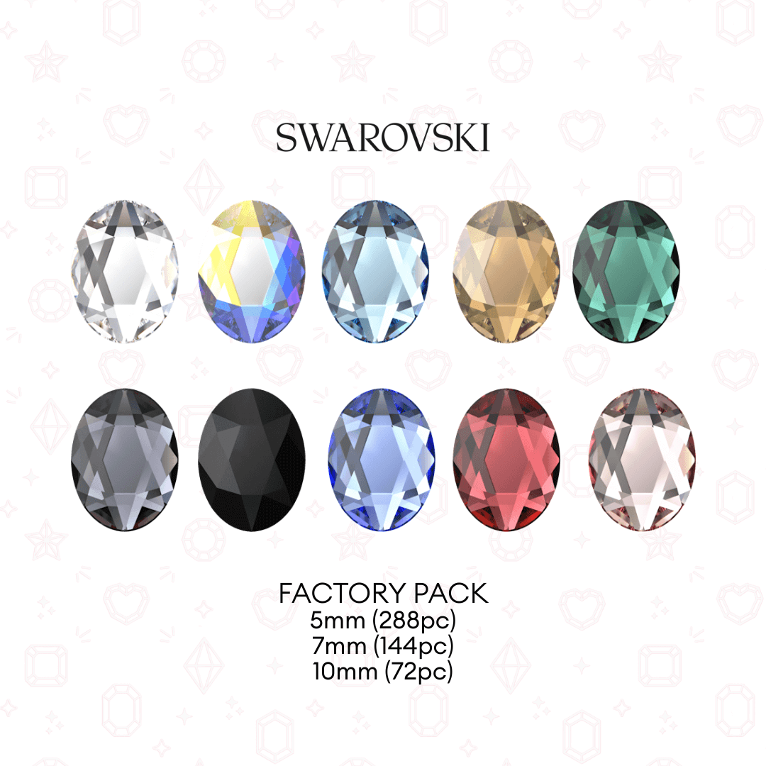Swarovski 2630 Oval NHF Flatback - Factory Pack