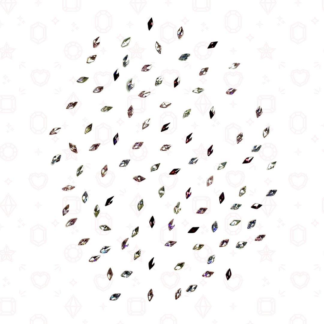 1.5mm x 3mm Diamond Crystal Confetti Mix - Crystals for Tooth Gems & Nail Art