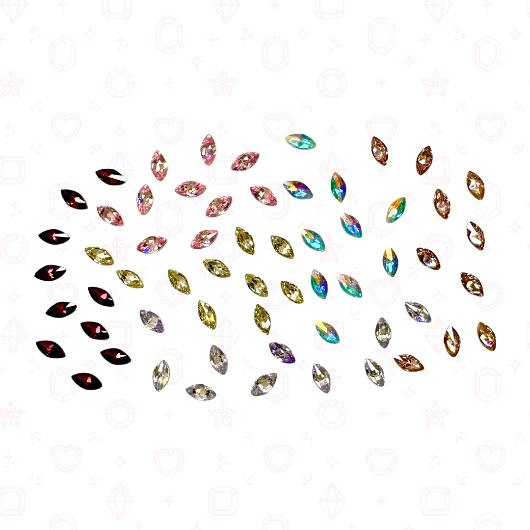 1.5mm x 3mm Navette Crystal Confetti Mix - Crystals for Tooth Gems & Nail Art
