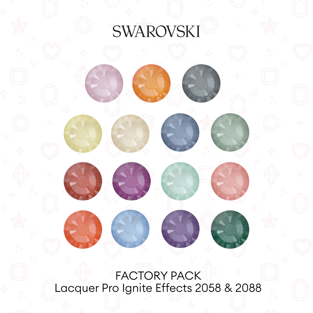 Swarovski Crystal Lacquer Pro Ignite Effects - 2058 & 2088 NHF Flatback Factory Pack