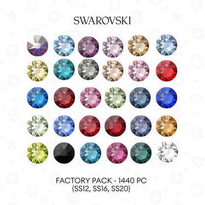 Swarovski 2088 XILION Rose NHF Flatback - Factory Pack PLAIN COLOURS
