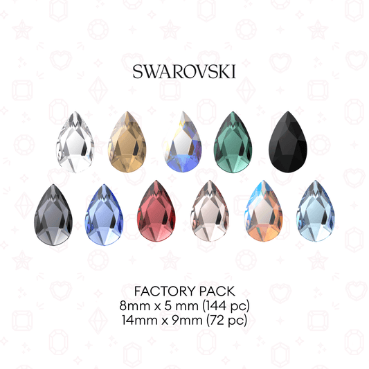 Swarovski 2303 Pear NHF Flatback - Factory Pack