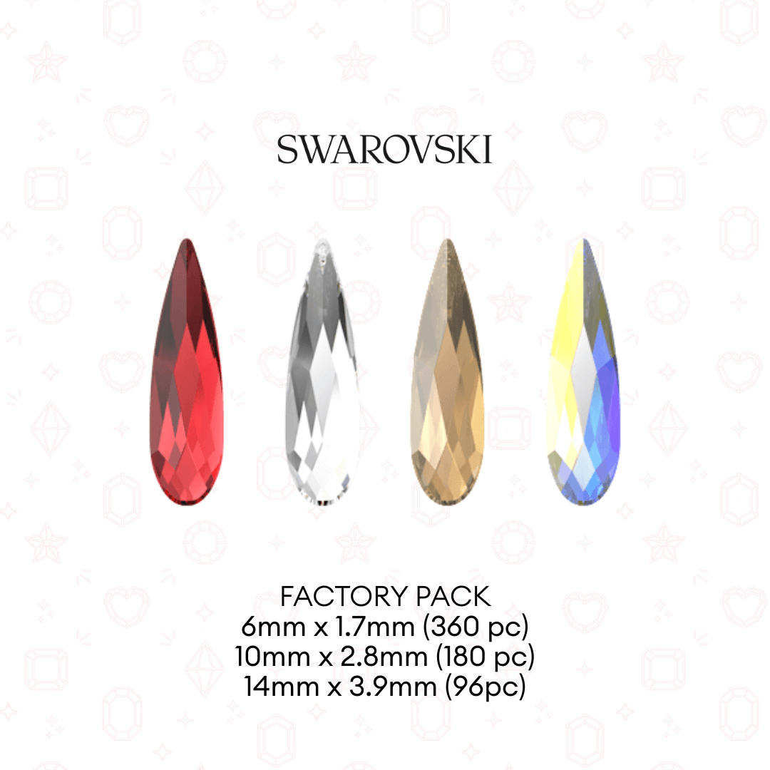 Swarovski 2304 Raindrop NHF Flatback - Factory Pack