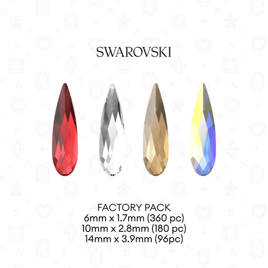 Swarovski 2304 Raindrop NHF Flatback - Factory Pack