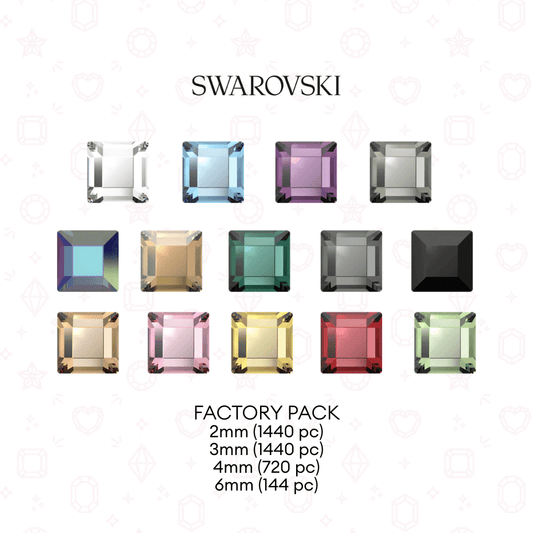 Swarovski 2400 Square NHF Flatback - Factory Pack