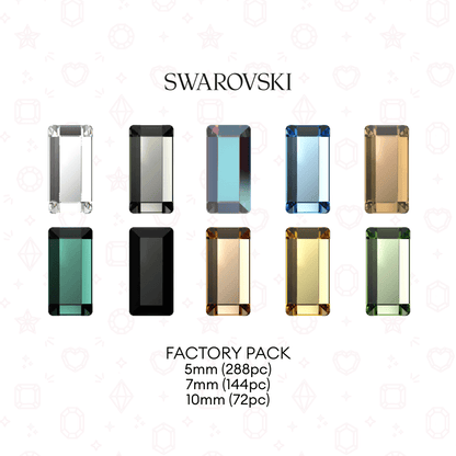 Swarovski 2510 Baguette NHF Flatback - Factory Pack