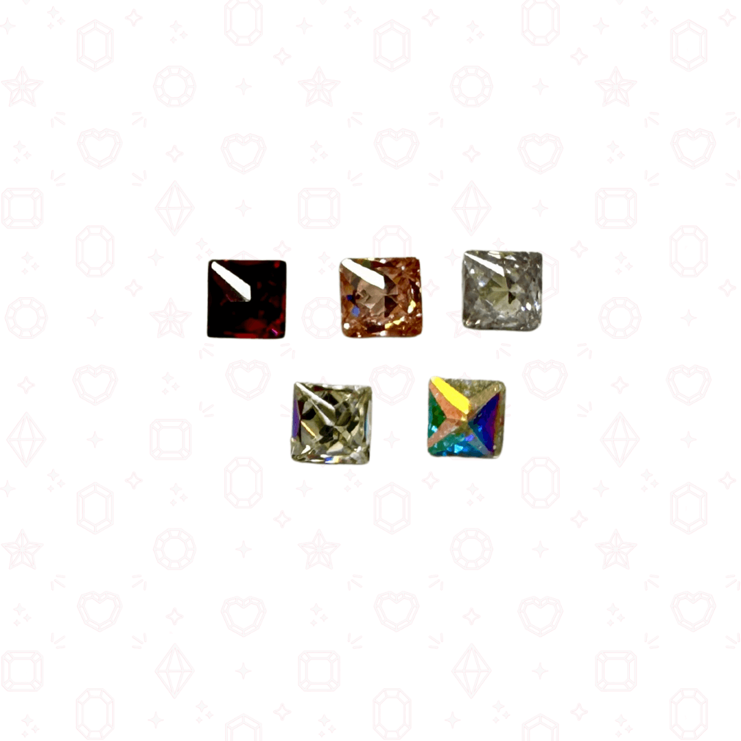 Mini CZ Square 2mm  - Crystals for Tooth Gems & Nail Art