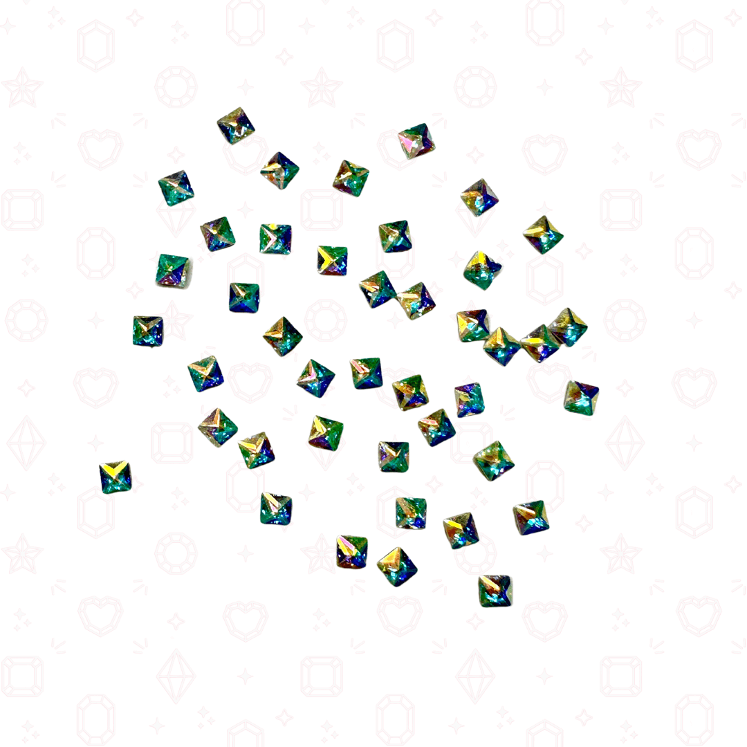 Mini CZ Square 2mm  - Crystals for Tooth Gems & Nail Art