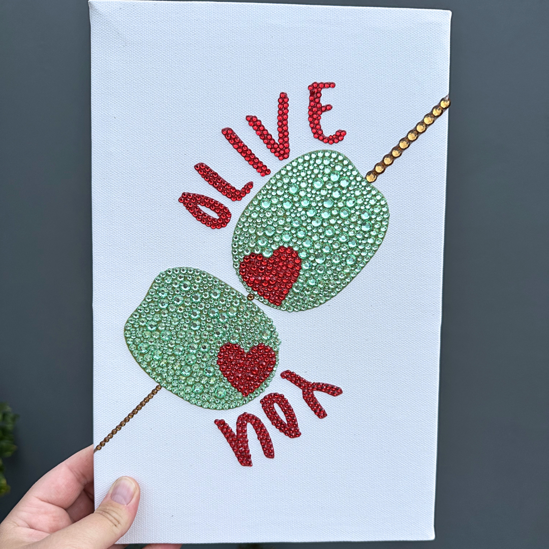 Olive You Rhinestone Canvas Kit