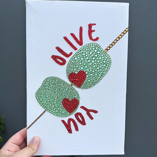 Olive You Rhinestone Canvas Kit