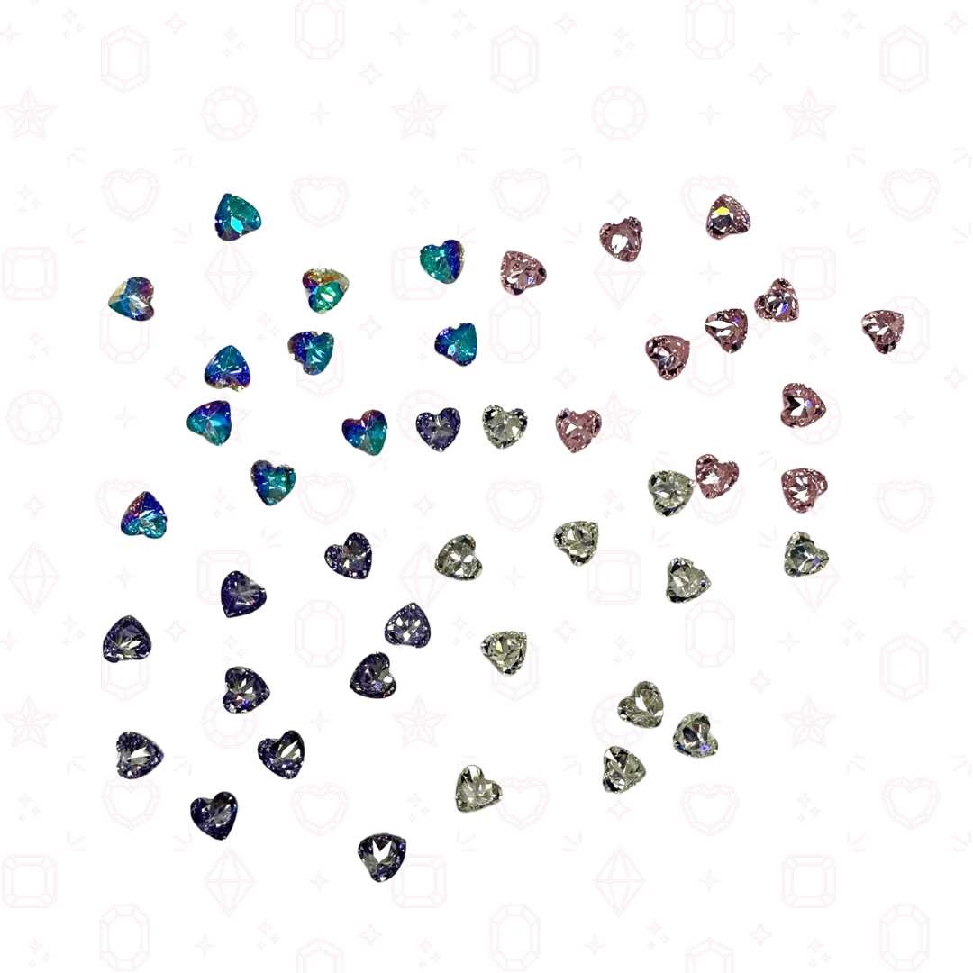 3mm Heart Crystal Confetti Mix - NFH Crystal