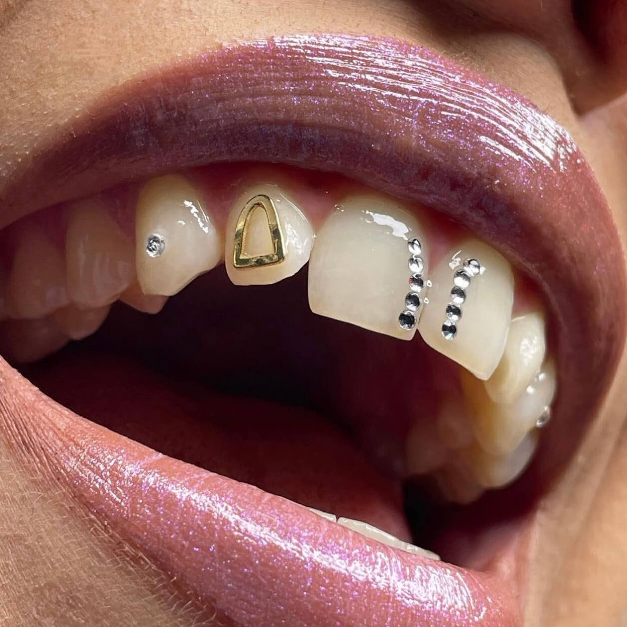 Window Frame Solid Gold Tooth Charm