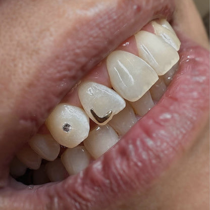 L Shape Solid Gold Tooth Charm