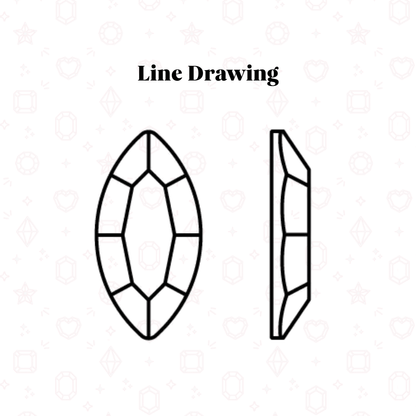 Navette Shape - 2mm x 3mm - NFH Flatback Rhinestone