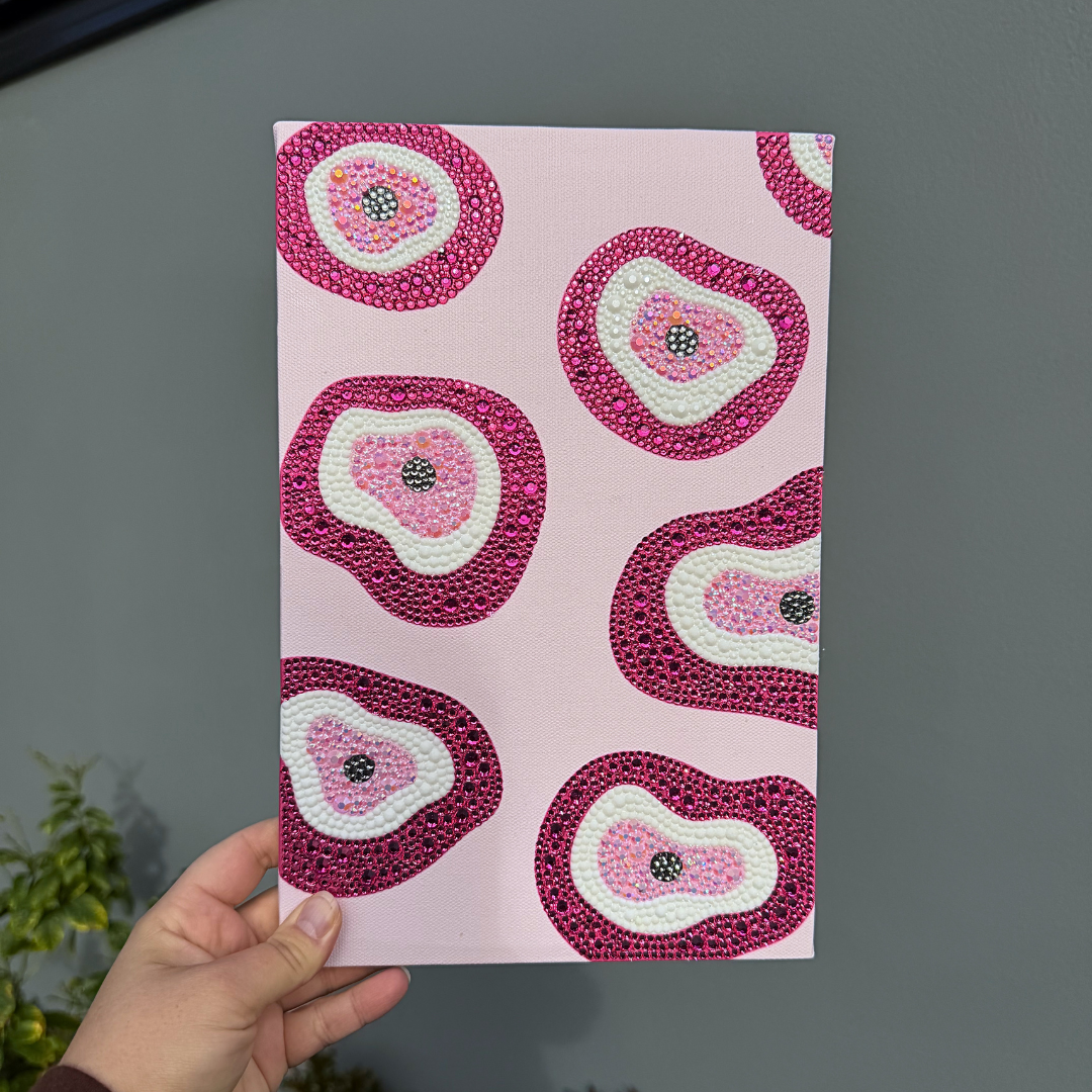 Pink Evil Eye Rhinestone Canvas Kit
