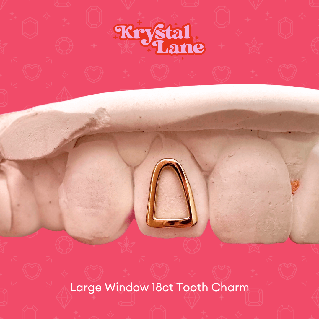 Window Frame Solid Gold Tooth Charm