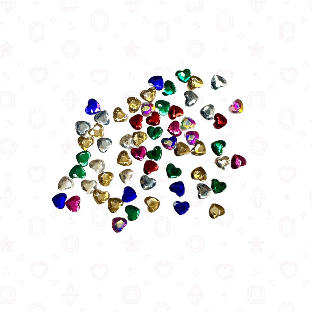 Heart Shape Rhinestone Confetti - Rhinestones for Tooth Gems & Nail Art