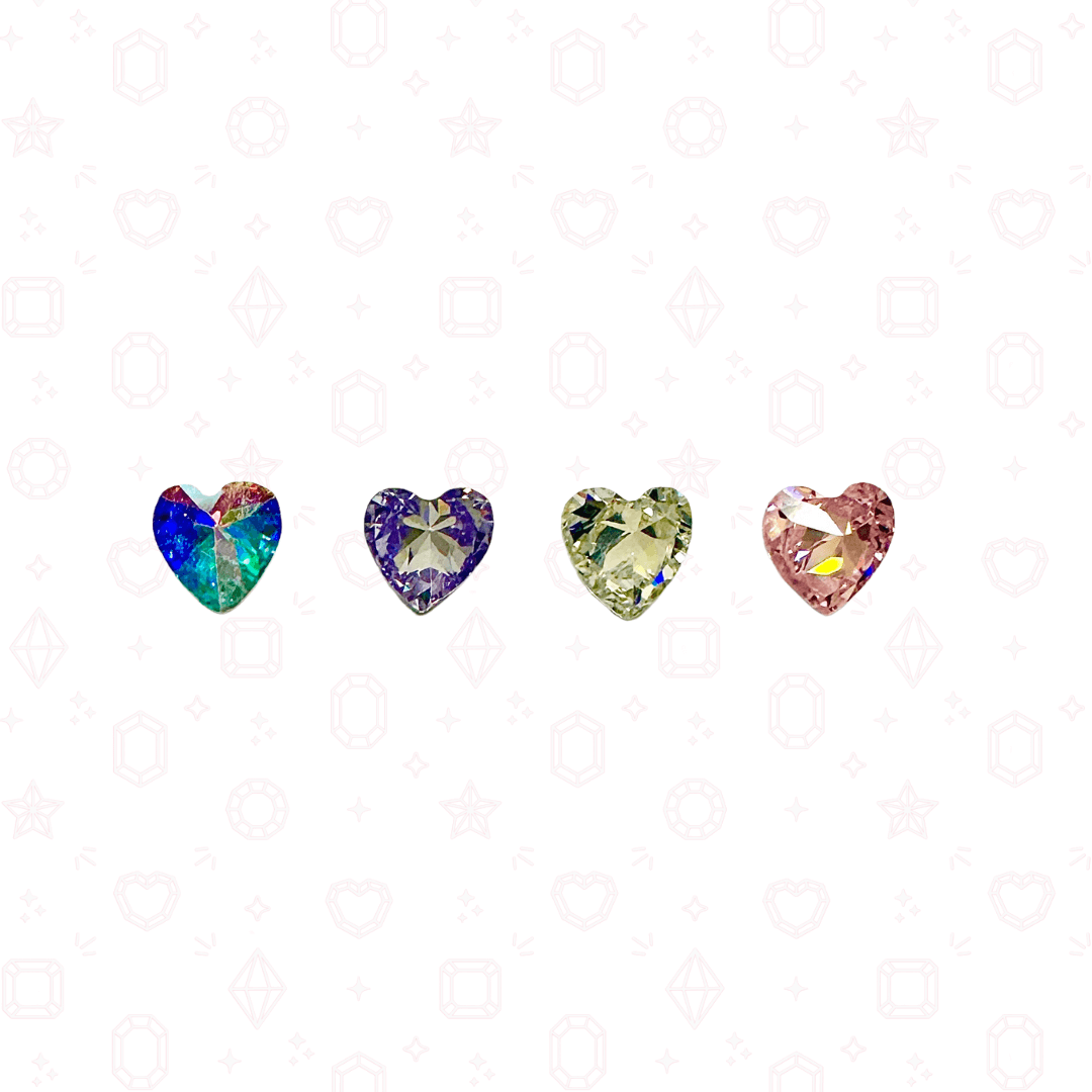 Mini CZ Hearts 3mm  - Crystals for Tooth Gems & Nail Art