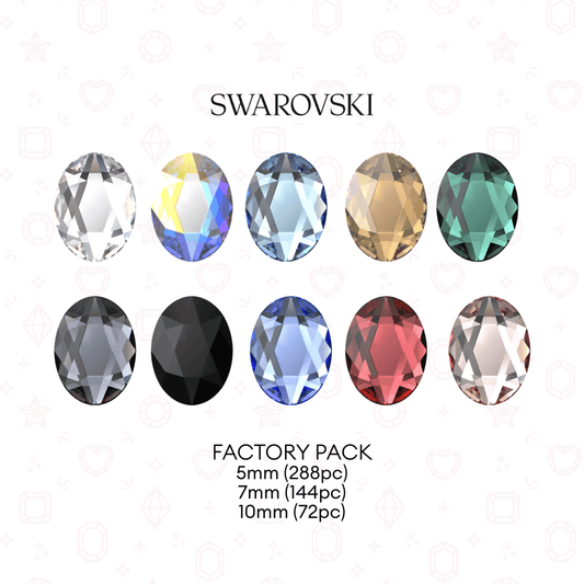 Swarovski 2630 Oval NHF Flatback - Factory Pack