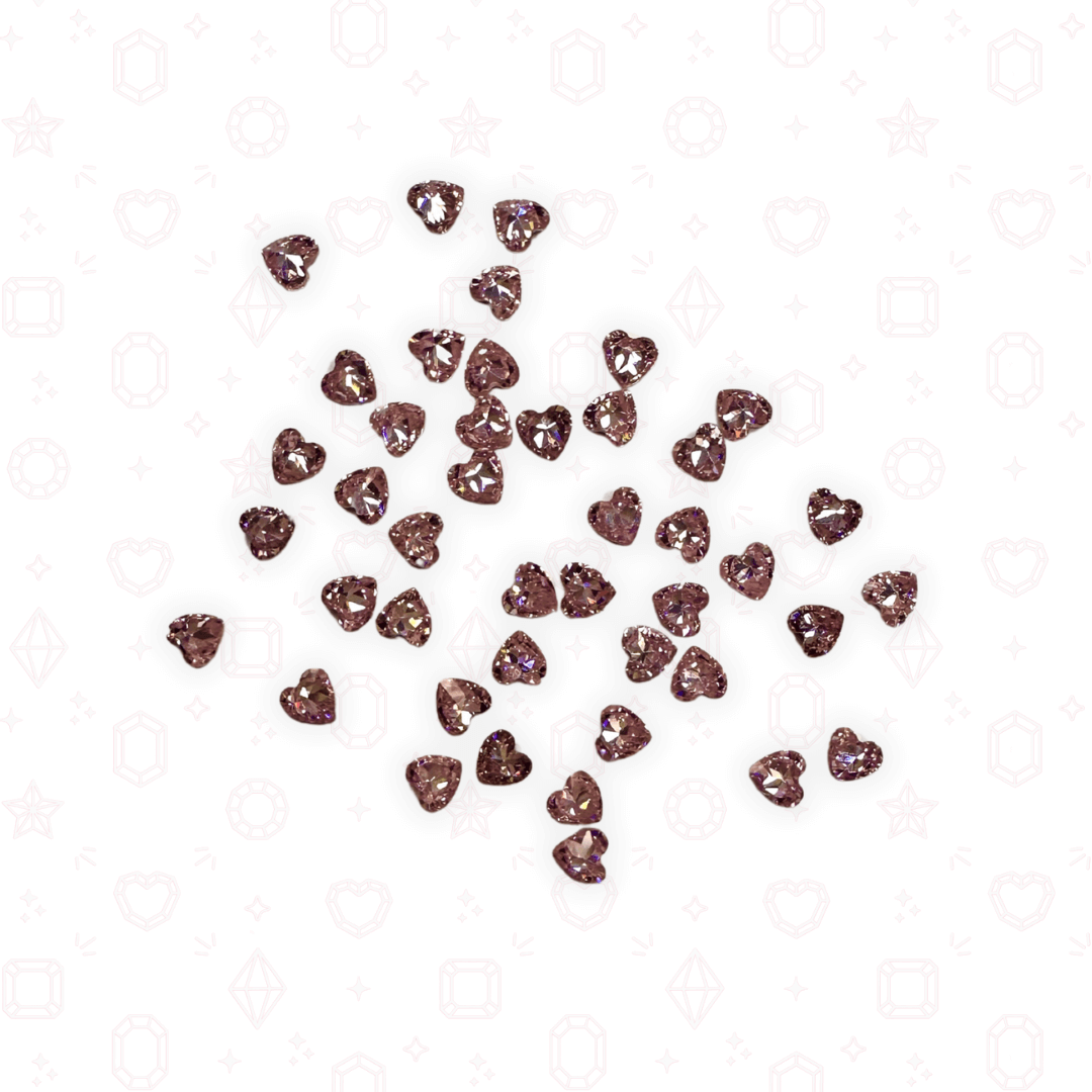 Mini CZ Hearts 3mm  - Crystals for Tooth Gems & Nail Art