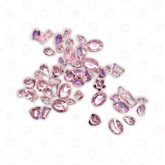 Mixed Shape Pink Crystal Pack - Foil Free - Crystals for Tooth Gems & Nail Art