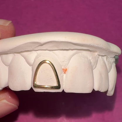 Front Tooth Window Solid Gold Tooth Charm