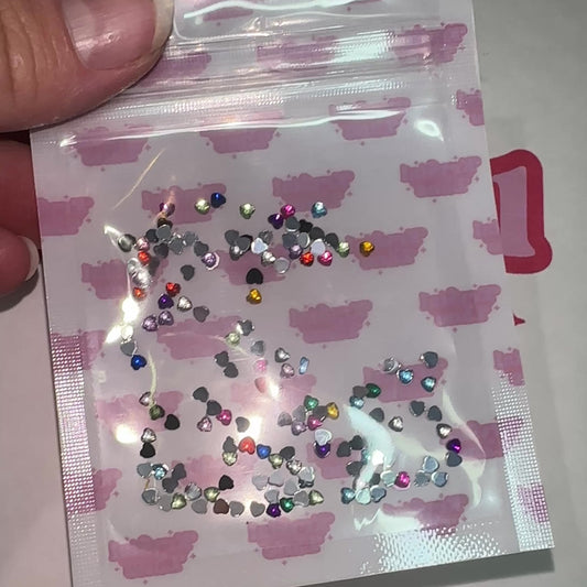 Acrylic Mini Heart Confetti Mix - NHF Flatback
