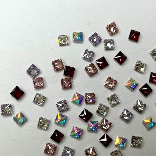 2mm Square Crystal Confetti Mix - NFH Crystal