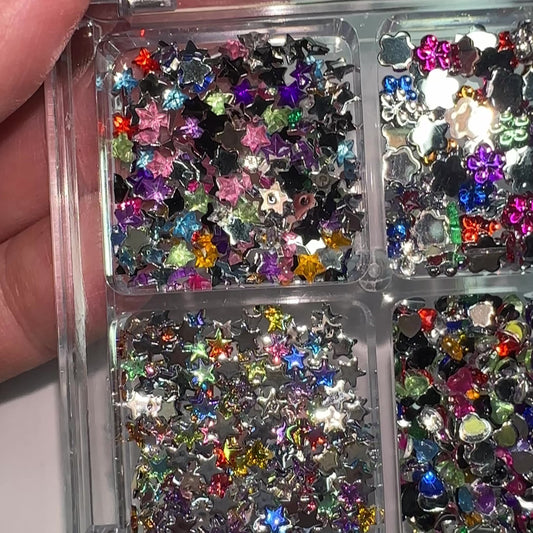 Acrylic Box Confetti Box - Crystals for Tooth Gems & Nail Art