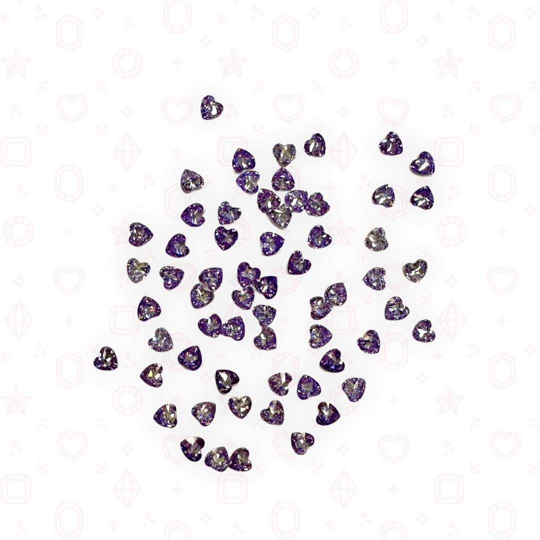 Mini CZ Hearts 3mm  - Crystals for Tooth Gems & Nail Art