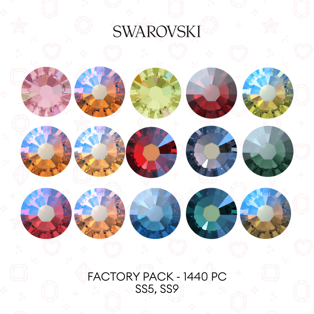 Swarovski 2058 & 2088 XILION Rose NHF Flatback - Factory Pack AB COLOURS