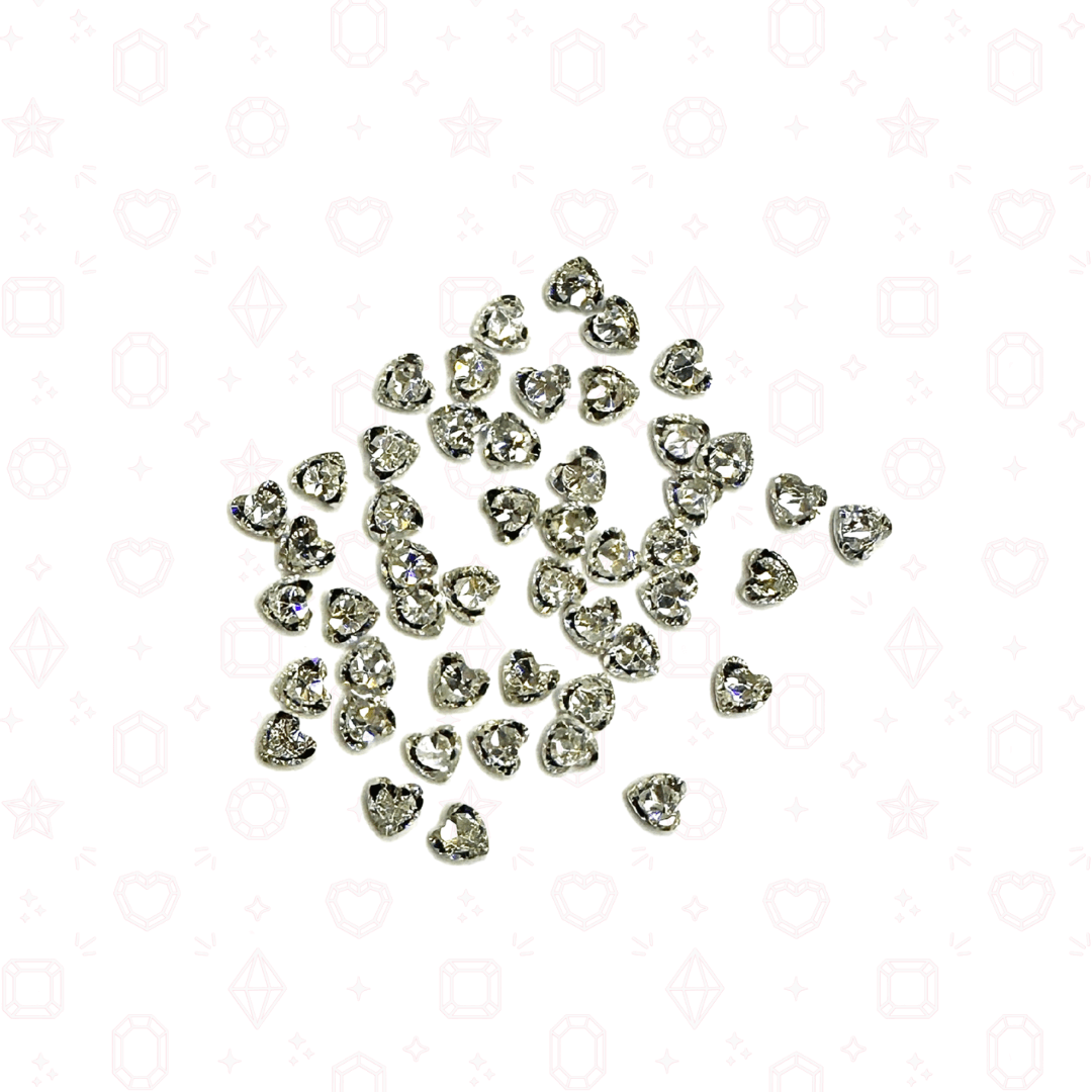 Mini CZ Hearts 3mm  - Crystals for Tooth Gems & Nail Art