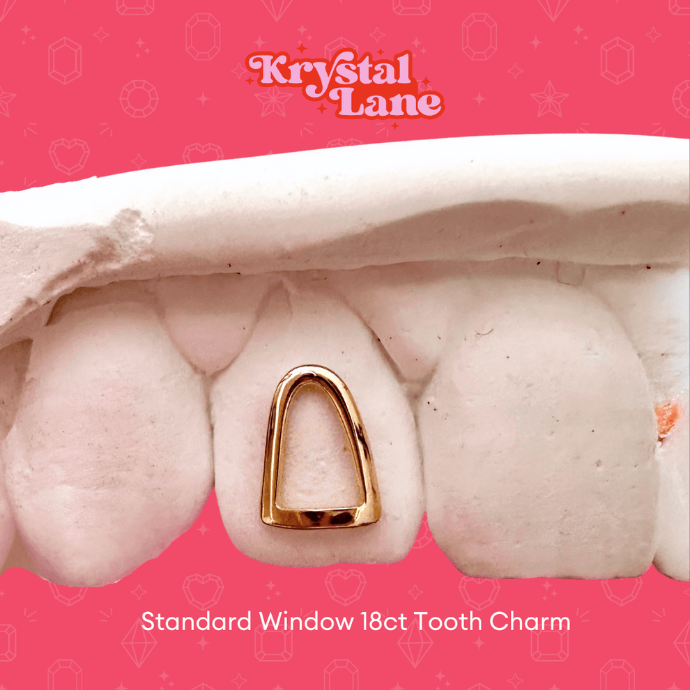 Tooth Tooth Window Window Frame Solid Gold Tooth Charm – Krystal Lane