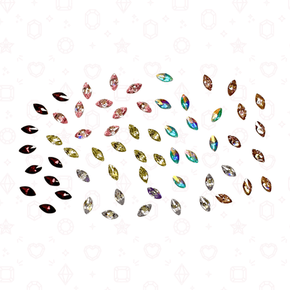 1.5mm x 3mm Navette Crystal Confetti Mix - Crystals for Tooth Gems & Nail Art