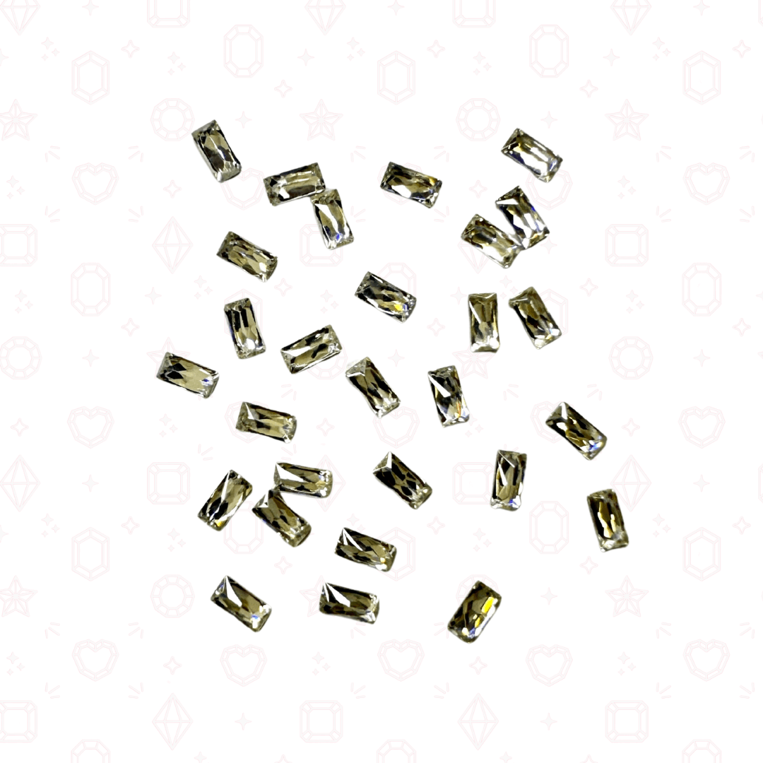 Mini CZ Baguette 1.5mm x 3mm  - Crystals for Tooth Gems & Nail Art