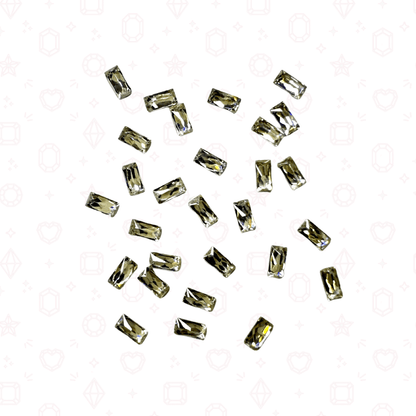Mini CZ Baguette 1.5mm x 3mm  - Crystals for Tooth Gems & Nail Art