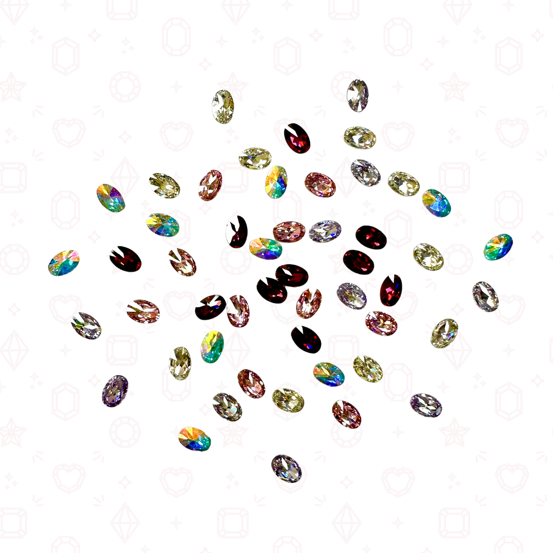 2mm x 3mm Oval Crystal Confetti Mix - Crystals for Tooth Gems & Nail Art
