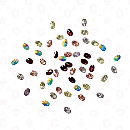 2mm x 3mm Oval Crystal Confetti Mix - Crystals for Tooth Gems & Nail Art